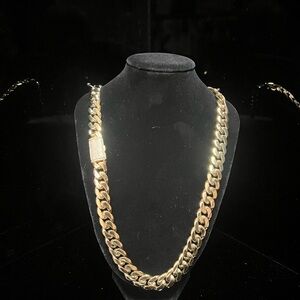 Gold Plated Miami Cuban Link 12mm Chain Necklace